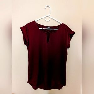Express Small Wine Colored Polyester Top